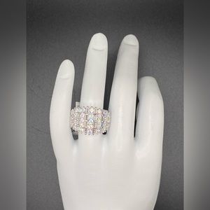 NWT 5.30CTW Rhodium Over Sterling Silver Ring